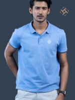 Premium Steel Sky  Blue Polo T-Shirt - Image 3