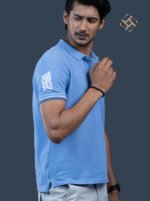 Premium Steel Sky  Blue Polo T-Shirt