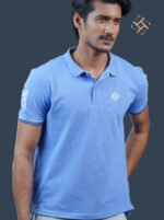 Premium Steel Sky  Blue Polo T-Shirt - Image 5