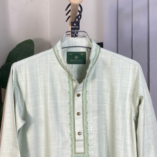 Premium Light Lemon Color Cotton Panjabi