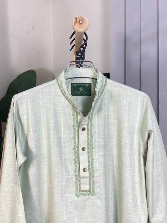 Premium Light Lemon Color Cotton Panjabi