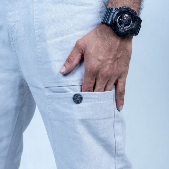 Retrox Semi Baggy Button Pocket Gray Cargo