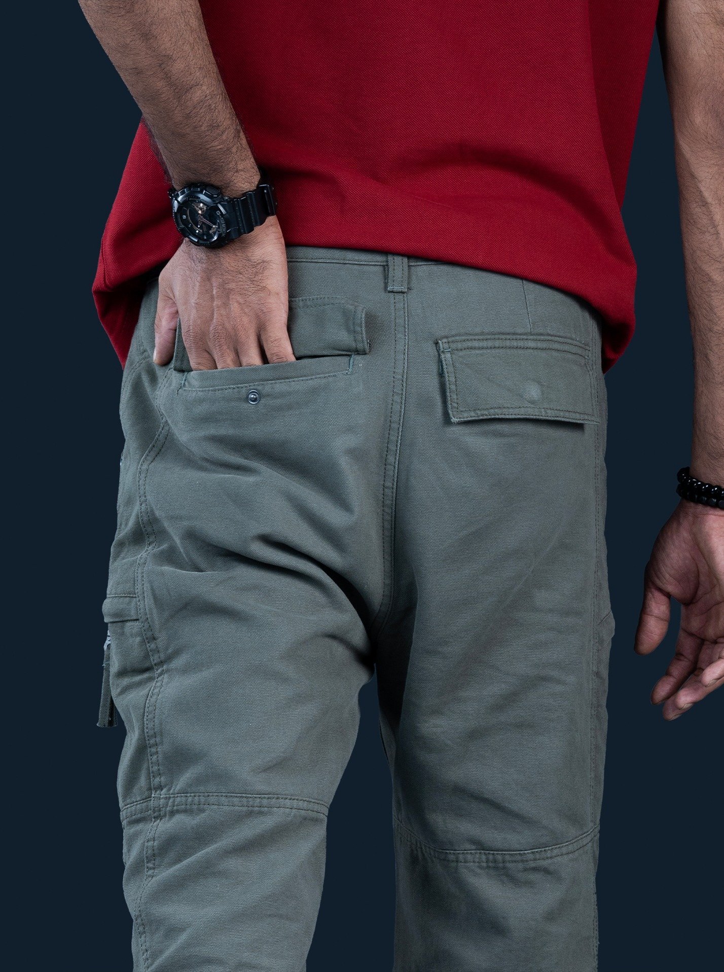 Retrox Baggy Fit Zip Pocket Cargo Olive Edition - Image 3