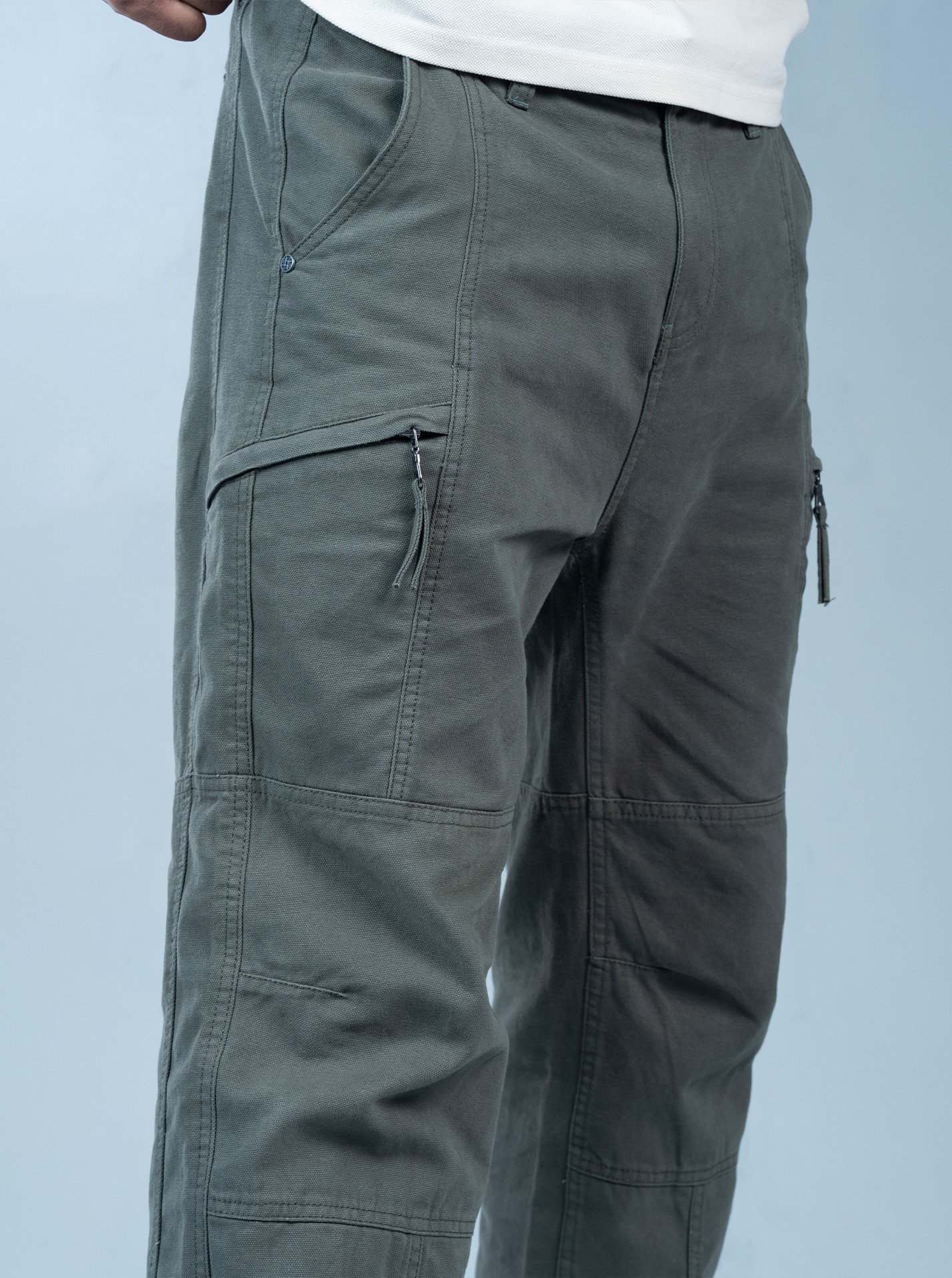 Retrox Baggy Fit Zip Pocket Cargo Olive Edition - Image 2