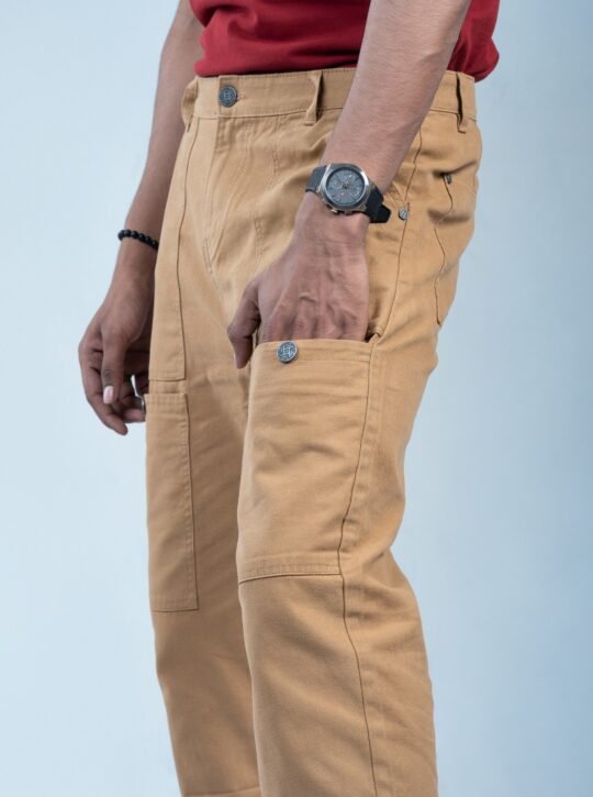 Retrox Semi Baggy Button Pocket Mustard Cargo