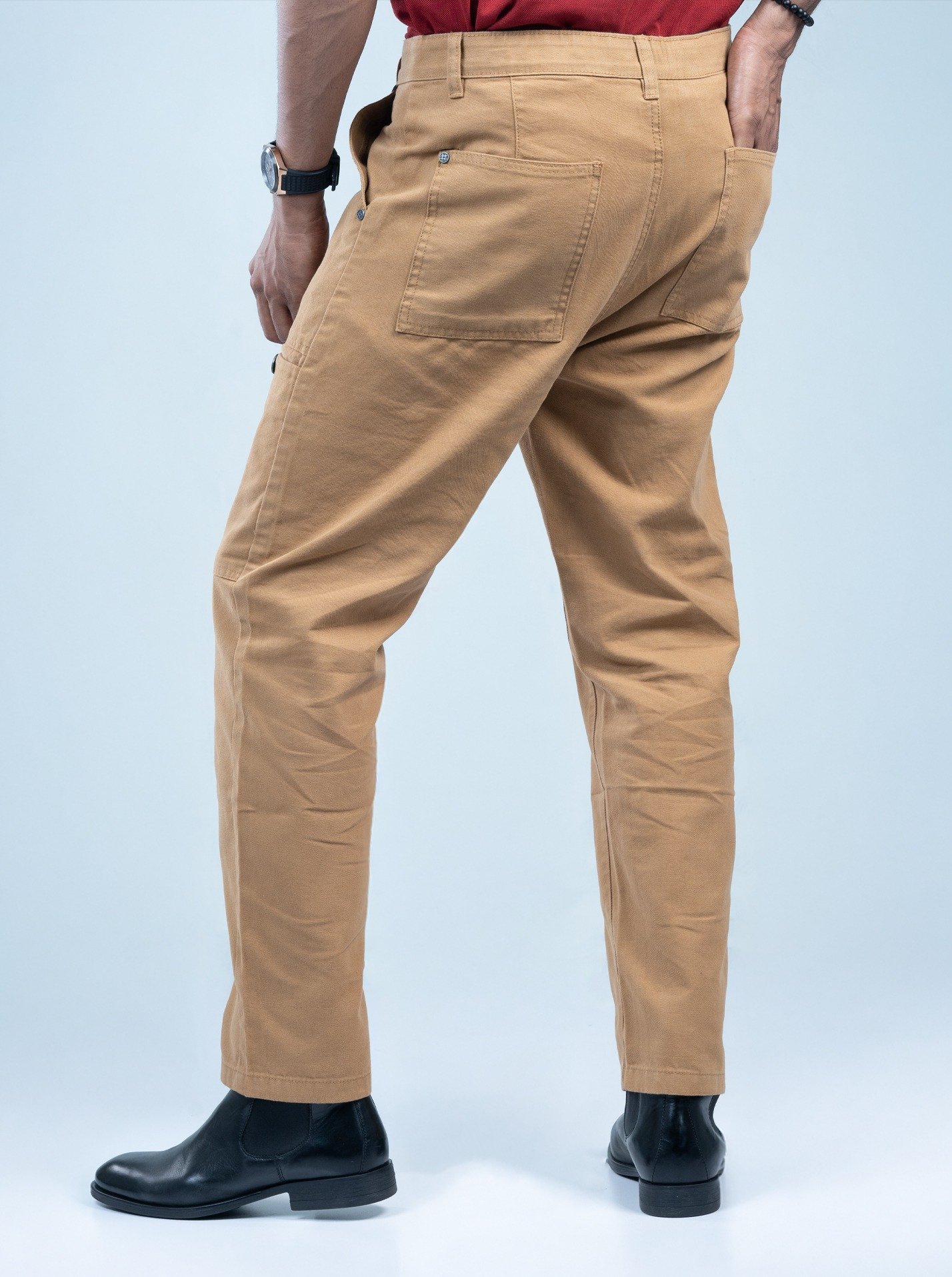 Retrox Semi Baggy Button Pocket Mustard Cargo - Image 3